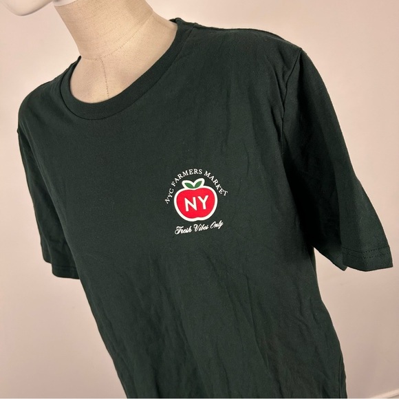 ❤️ NWT New York farmers market Men's Dark Green Graphic T-Shirt L - Picture 4 of 9